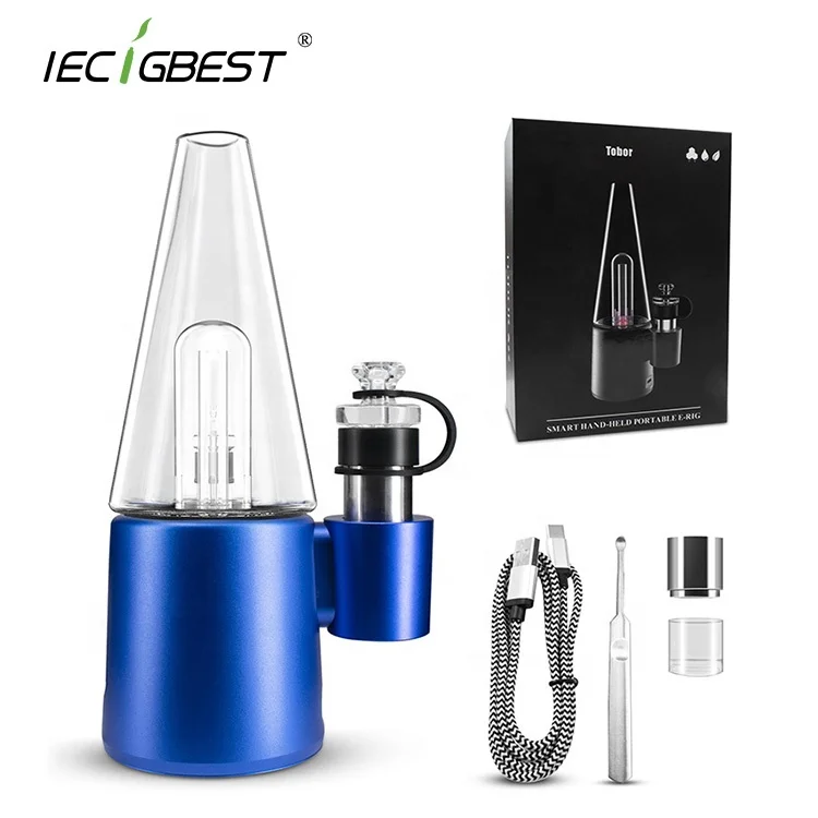 
2021 Large Portable Dab Rig 4000mAh TOBOR Smart Hand-held Portable e-Rig Glass Water Bubbler Wax Shatter Dab Rig 