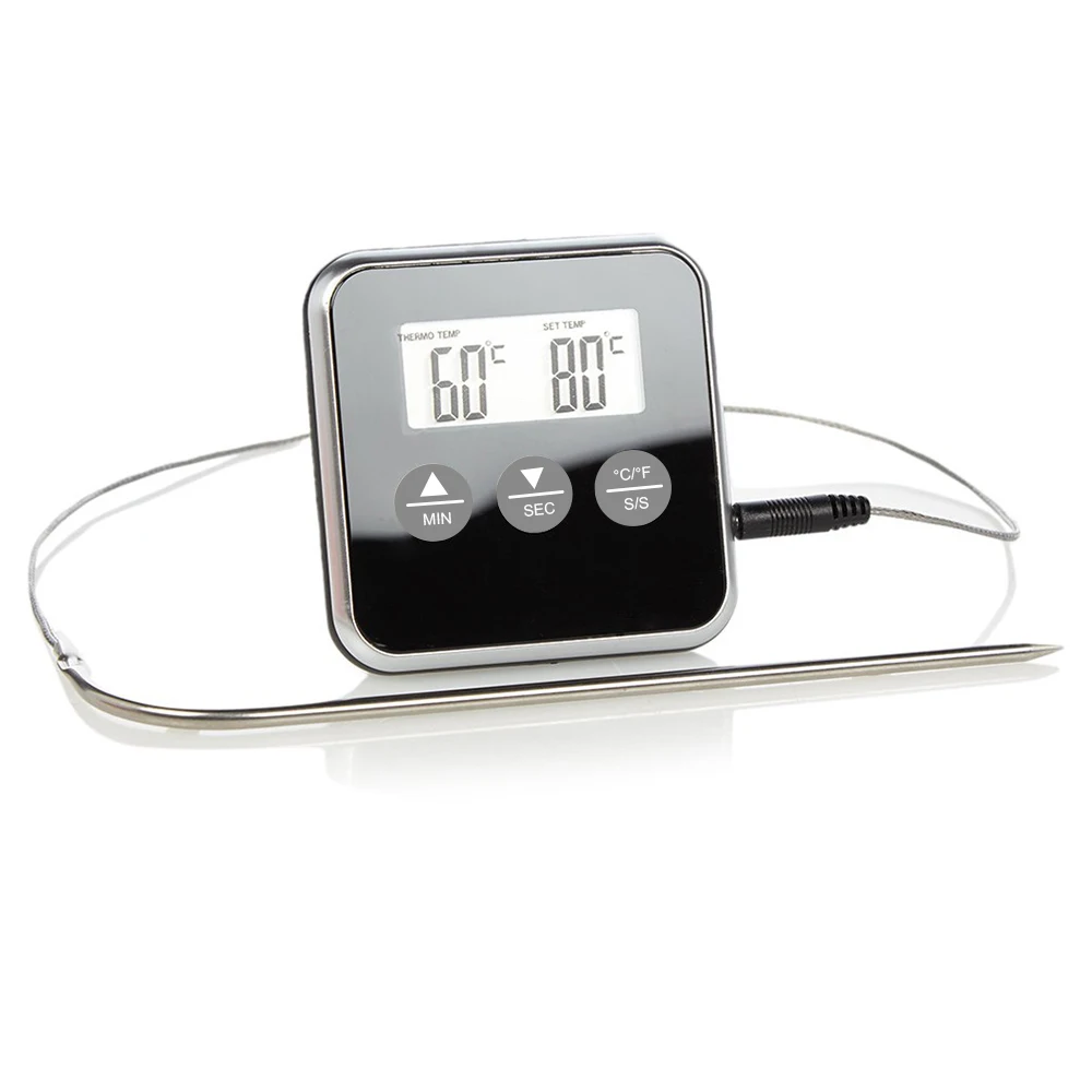 KH-TH005 Long Probe Magnetic Meat Countdown Kitchen Timer Digital Food Thermometer Digital Cooking