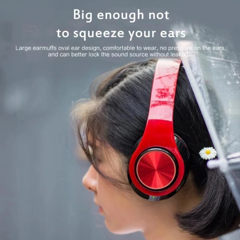 B39 Wireless Headphones Portable Folding Headset Mp3 Player With Microphone Led Colorful Lights Bt Headset With Uv