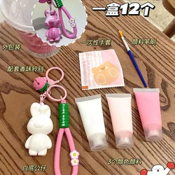 2022 New Popular Cute Strawberry Rabbit Fluid Violence Bear DIY Keychain For Children