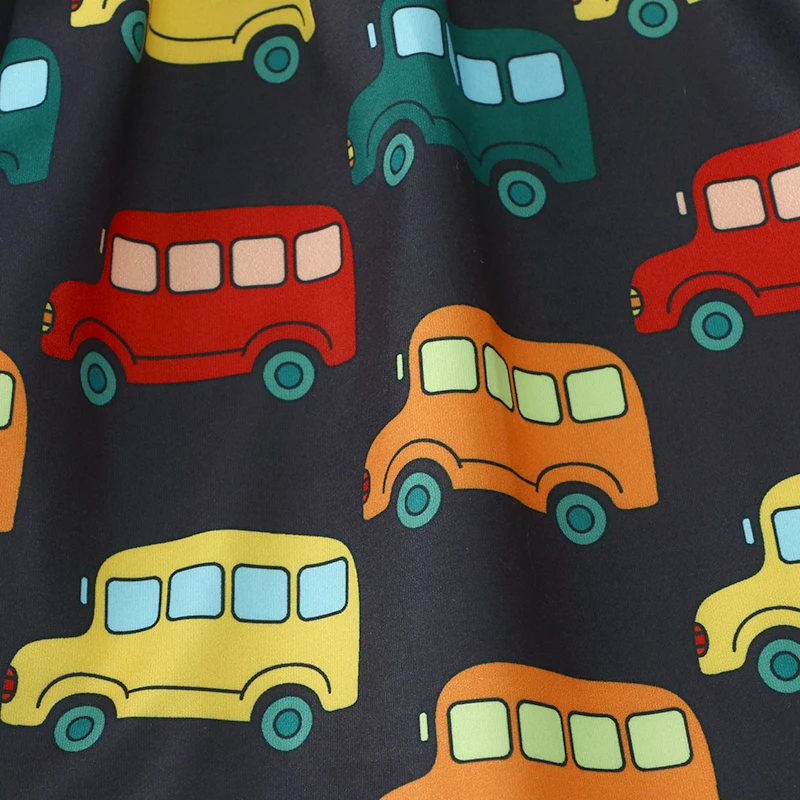 A1-LYQ-2104023 Customized Cartoon Cars Full Printed girl baby frocks party wear