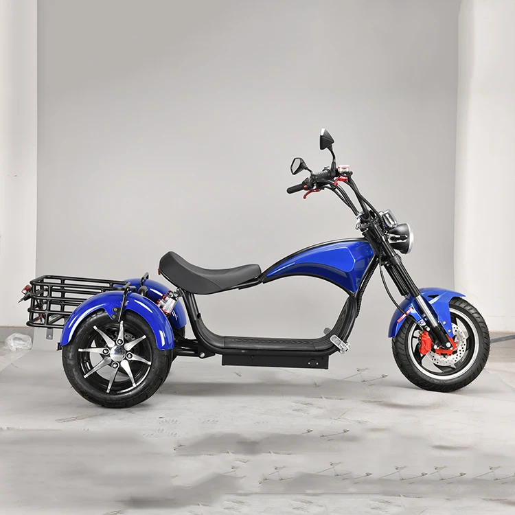 2021 Top 1500/2000w 60v battery EEC 3 wheel electric scooter bike with basket and golf bag holder