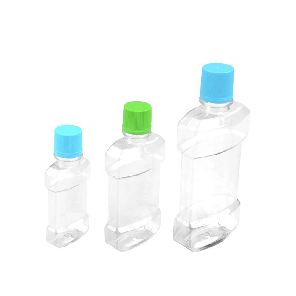 New product 250ml empty Oral care Multi-Care  pet plastic bottles for mouthwash with theft-proof bottle lids