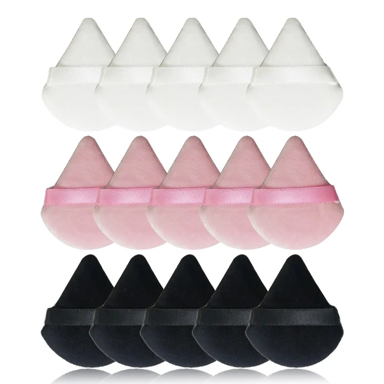 Top Seller Cosmetic Powder Puff Soft Wedge Shape Makeup Powder Puffs Custom Logo Private Label Soft Triangle Cosmetic Puff