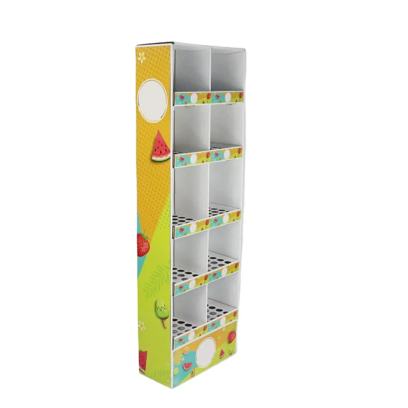 Free Custom POS Cardboard Display Stands for Beer Wine Water Bottle Can Corrugated Shelf Racks Flat Pack Supermarket Displays