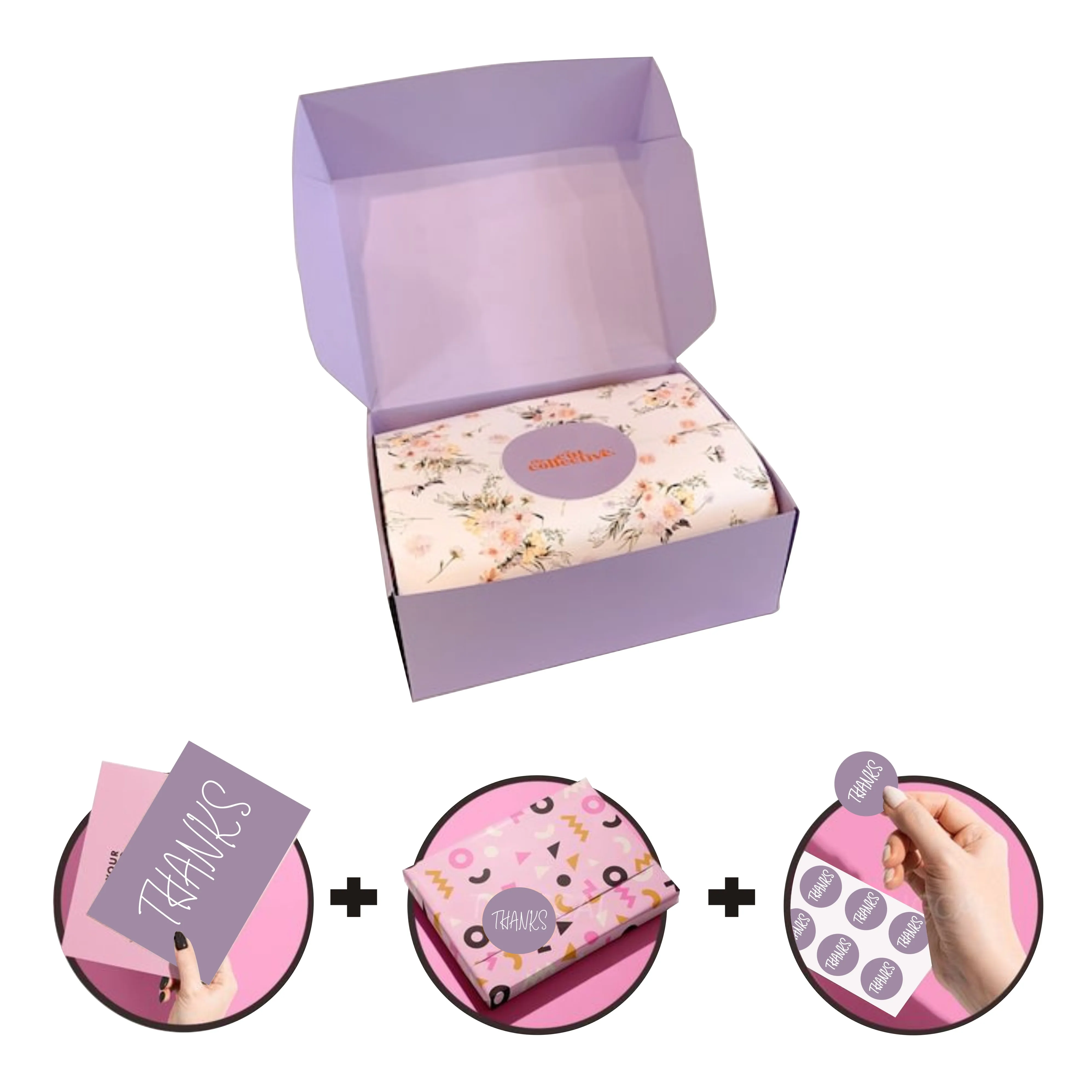 Custom cardboard Paper Apparel mailing box wholesale purple colorful shipping boxes with logo packaging