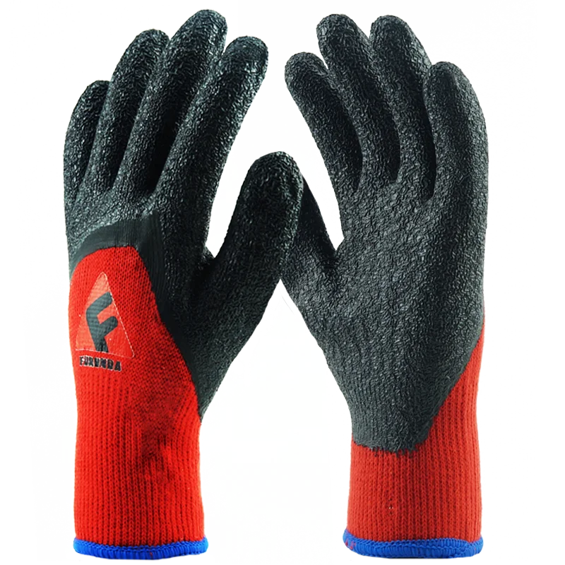 Natural latex coated polyester knitted work gloves cheap price