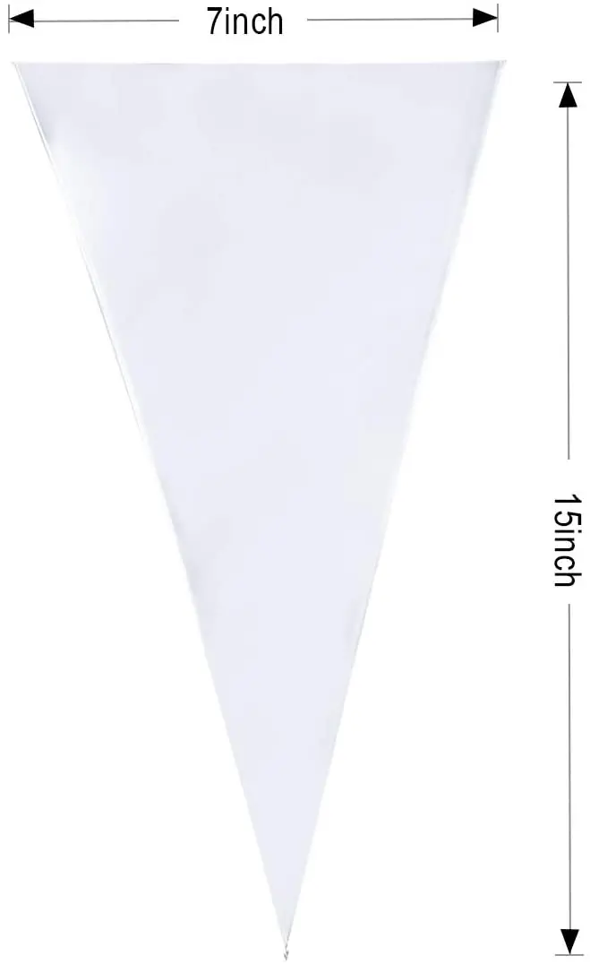 Eco Friendly Clear Plastic Cellophane Cone Bag for Candy