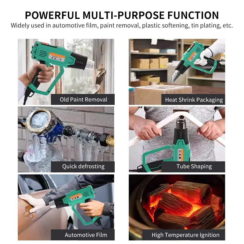 1800W Temperature Adjustable Air Heat Gun High Power Hot Air Machine Film Backing Gun HG1800-3