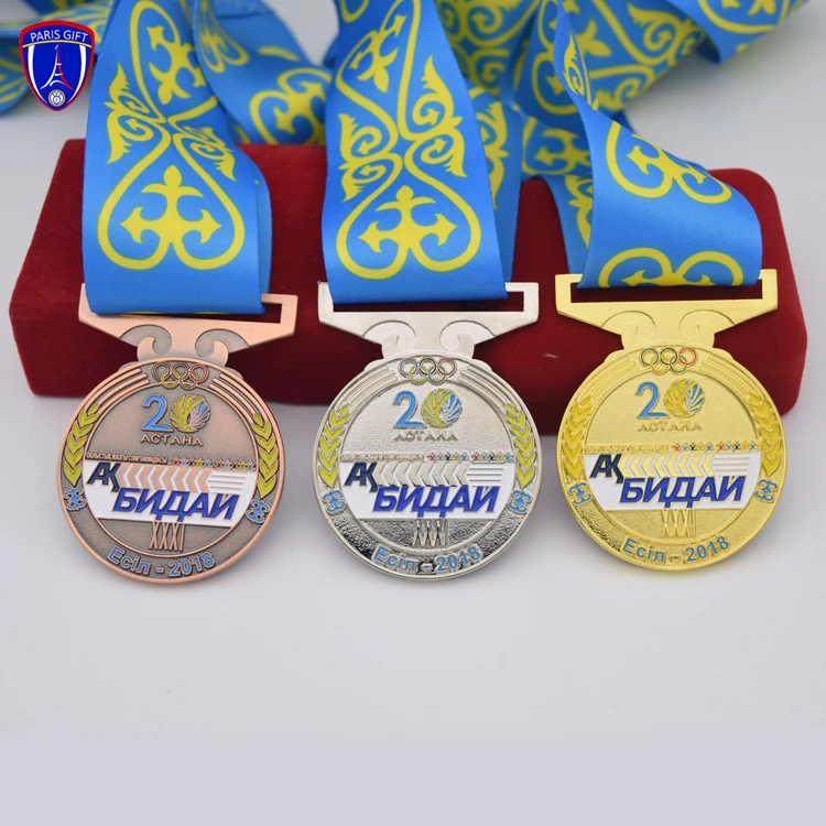 Kazakhstan zinc alloy custom your own design National soccer medals for sport metal medallion