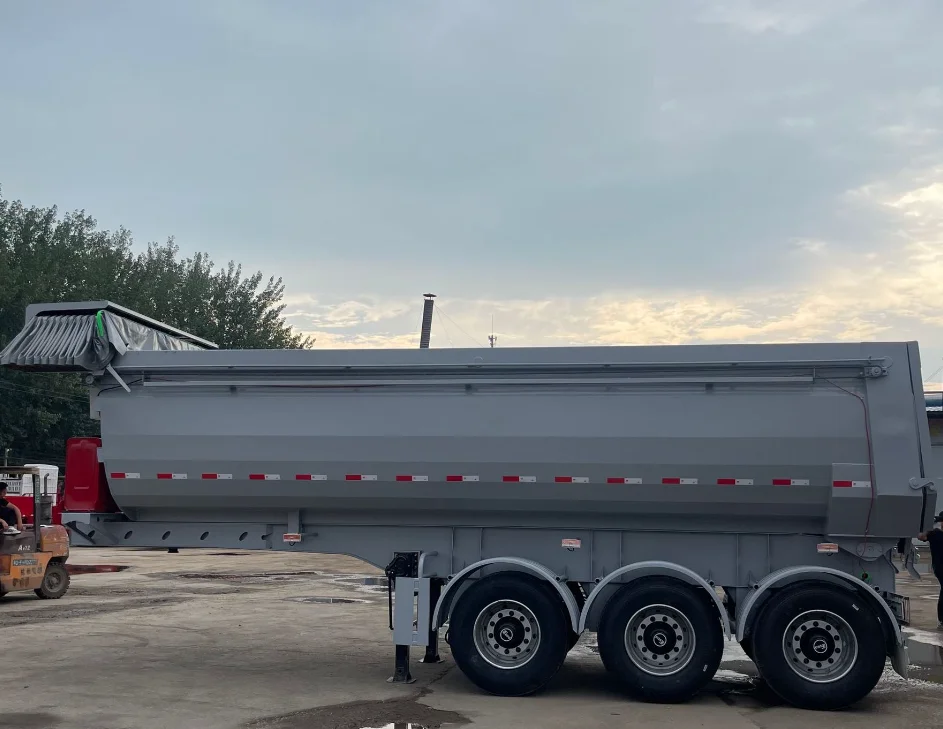 Howo Truck 3 Axles Rear Dump Tipping Trailer 45cbm 40 50 60ton U-shaped 4 Axle End Rear Tipper Dumper Semi Truck Trailers