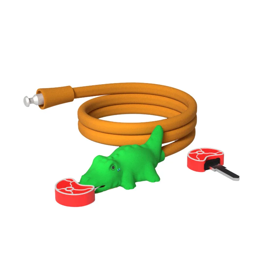 Cute animal shape Environmental protection silicone tape scooter  Anti theft kids bike lock