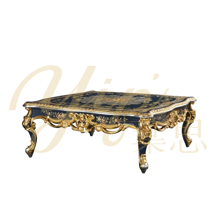 Yips LD-1708-1629 Европейский стиль резьба из смолы ручной росписью цветочный узор Гостиная Роскошный журнальный