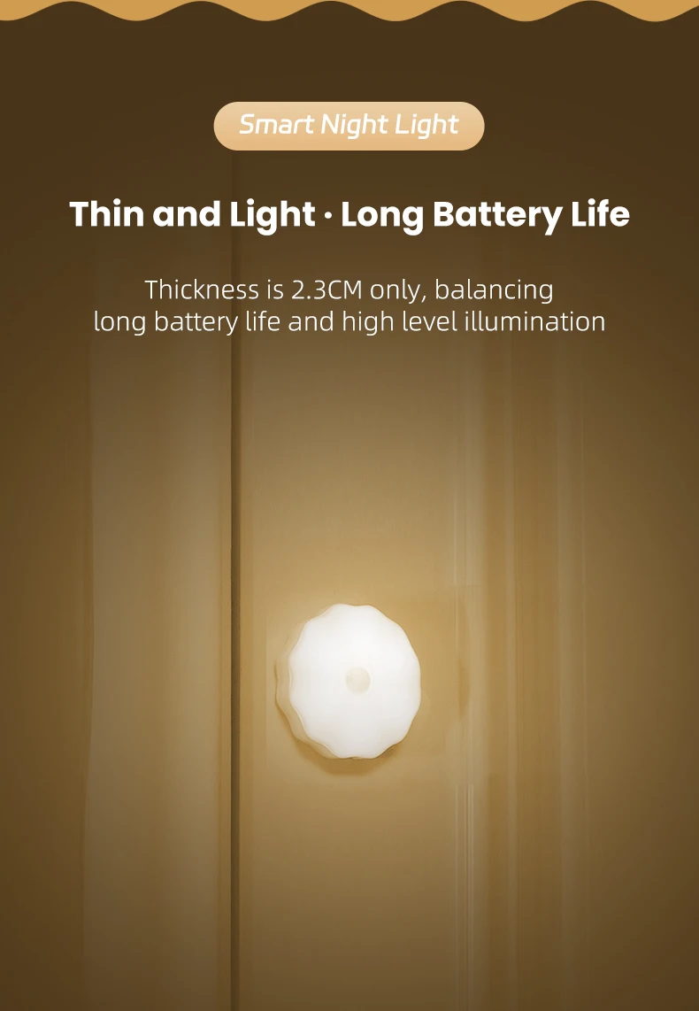 Human Body Induction Lamp Dimmable Led Under Cabinet Lights Indoor Battery Powered Motion Sensor Wireless Led Closet Light