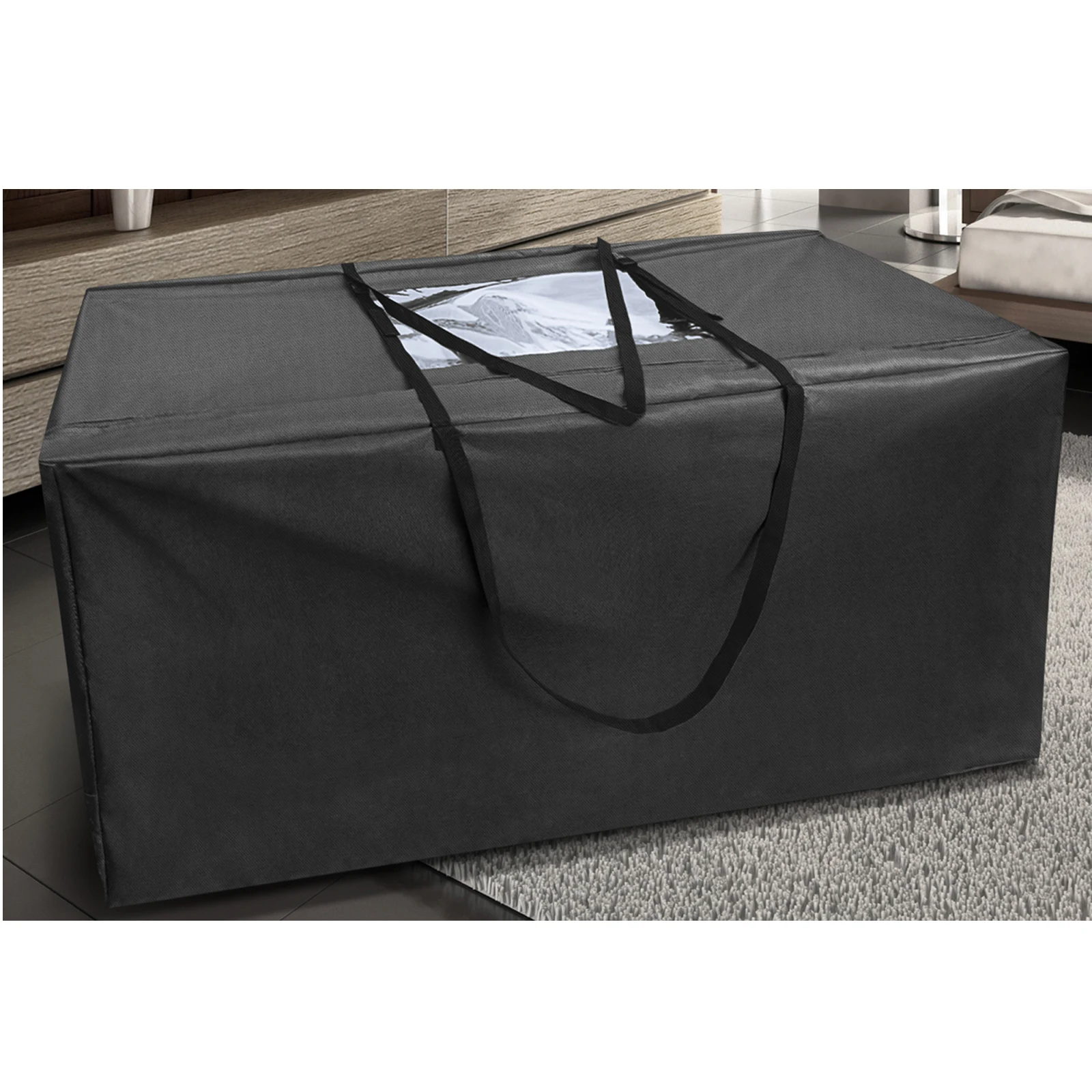 Custom Large Capacity Polyester Fiber Waterproof folding mattress storage cover with Haddle and Zipper