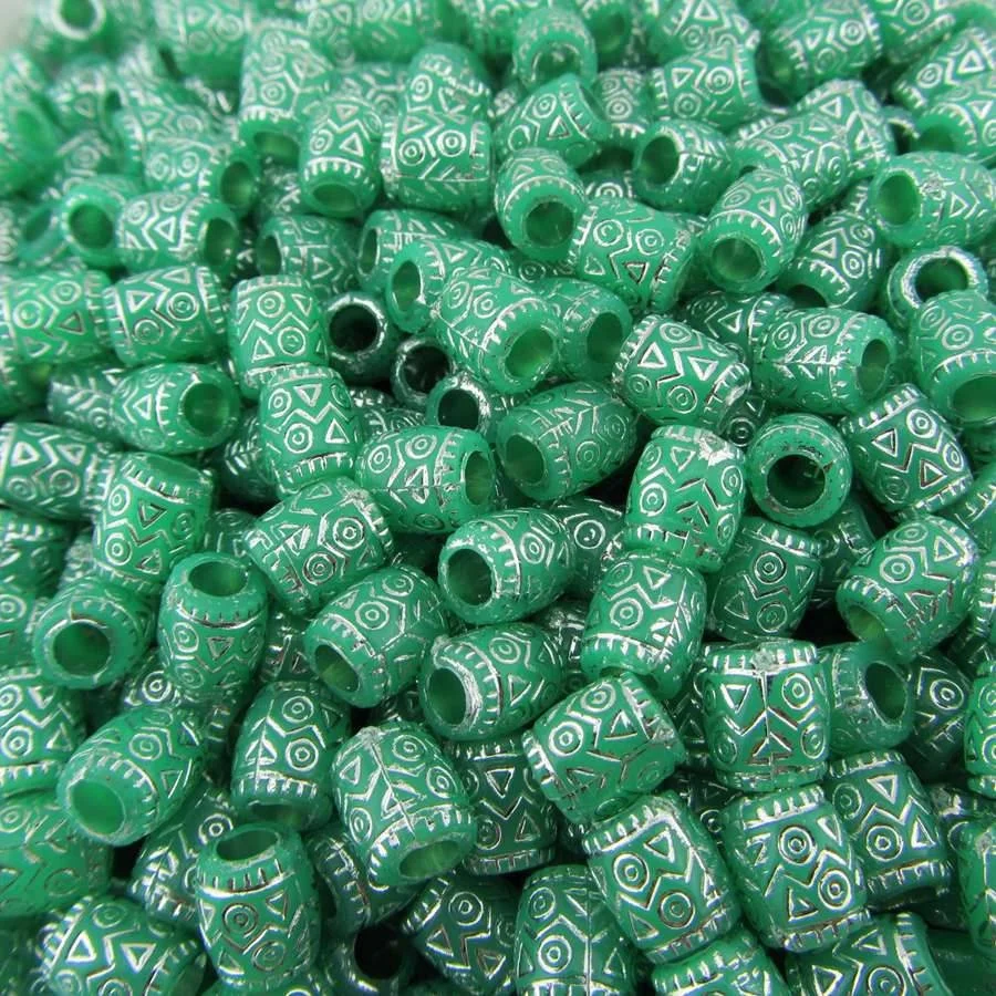  8*9mm big hole green plastic beads for sewing garment
