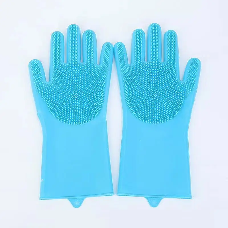 Housework Waterproof Cleaning Gloves Durable Silicone Scrubbing Dishwashing Clothes