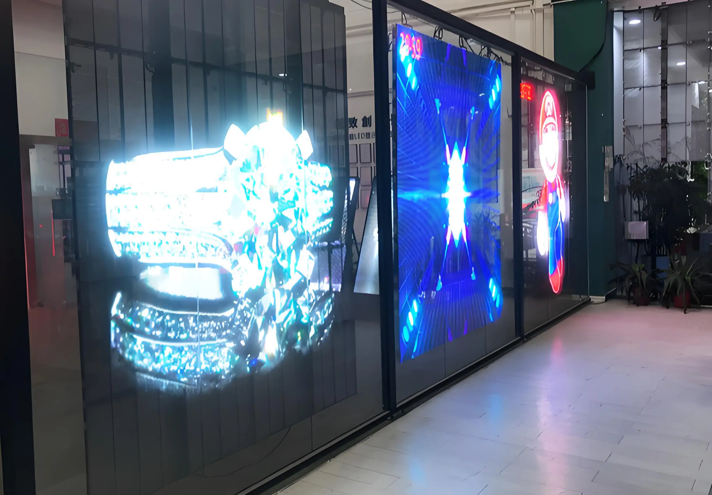 Yake New Trend Indoor Video Ultra-Thin LED Film Screen Transparent Glass for Shopping Mall Digital Display with SDK Function