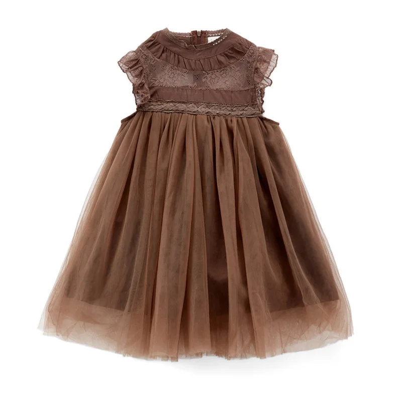 Hot sell kids wedding dresses princess dress baby girl birthday mesh skirt