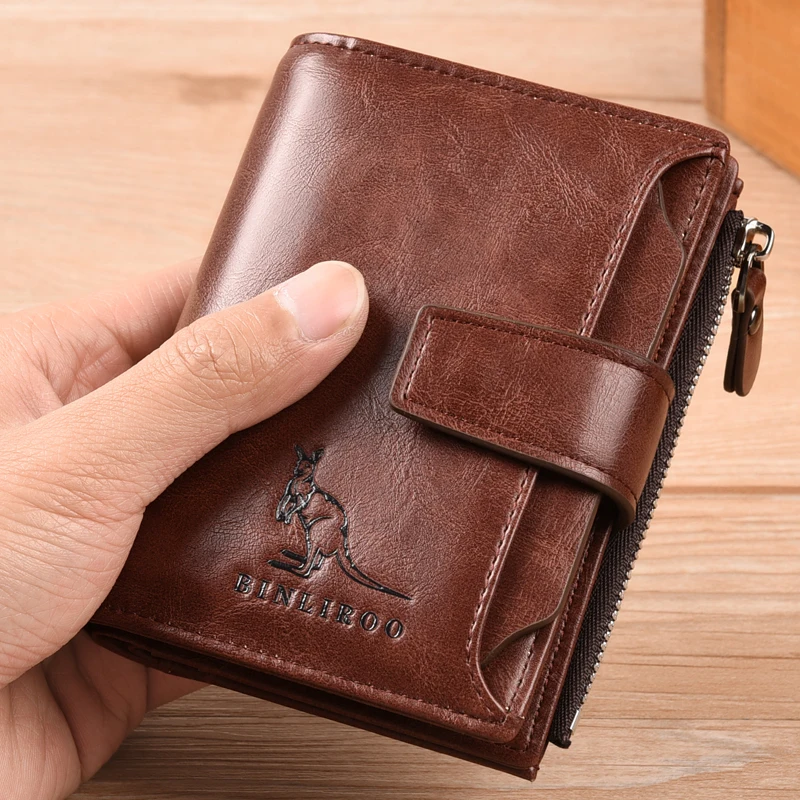 Anti-theft brush anti-demagnetization multifunctional multi-card wallet men custom LOGO large capacity wallet men