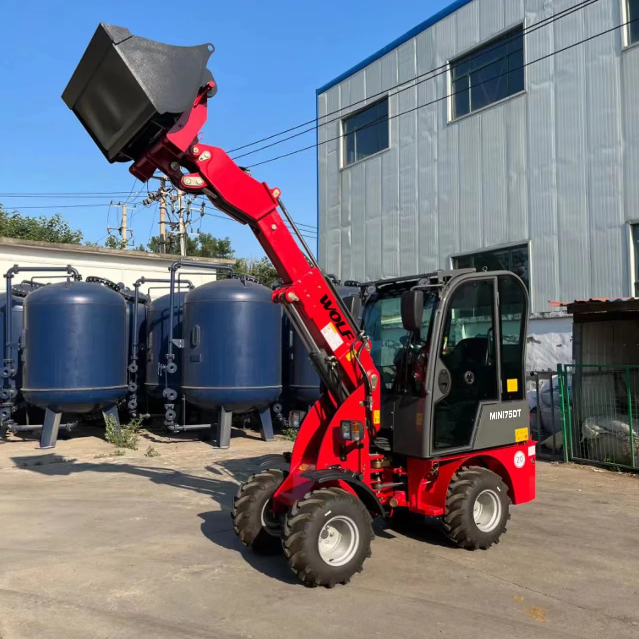 Волк 4WD мини Hoflader Телескопический колесный погрузчик Mini750t с кабиной