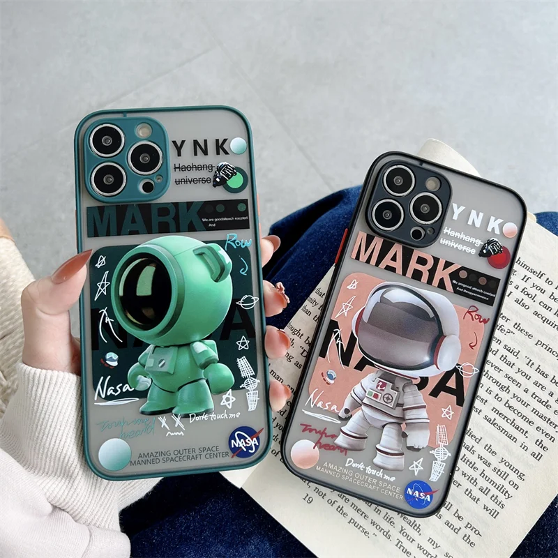 brand mechanical bear case for iphone 14 13 12 11 Pro Max XR X XS 7 8 Plus funny silicone cover