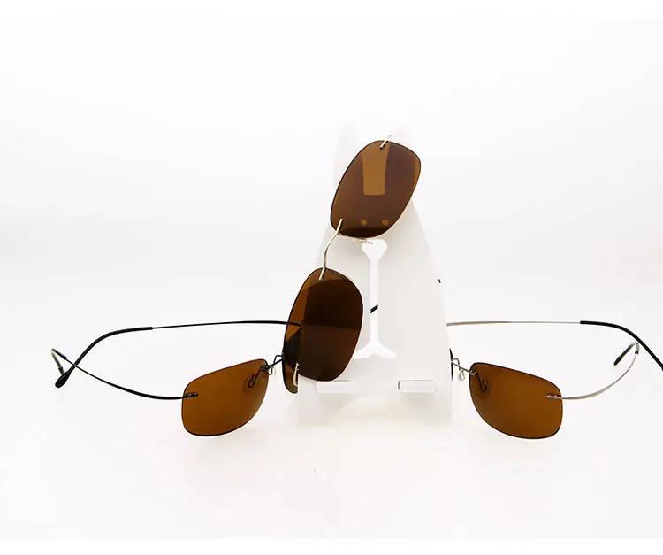 Ultralight Flexible Fashion Vintage Rimless Unisex Polarized Mens Sun Glasses Sunglasses Titanium Frame for Women Men 2020