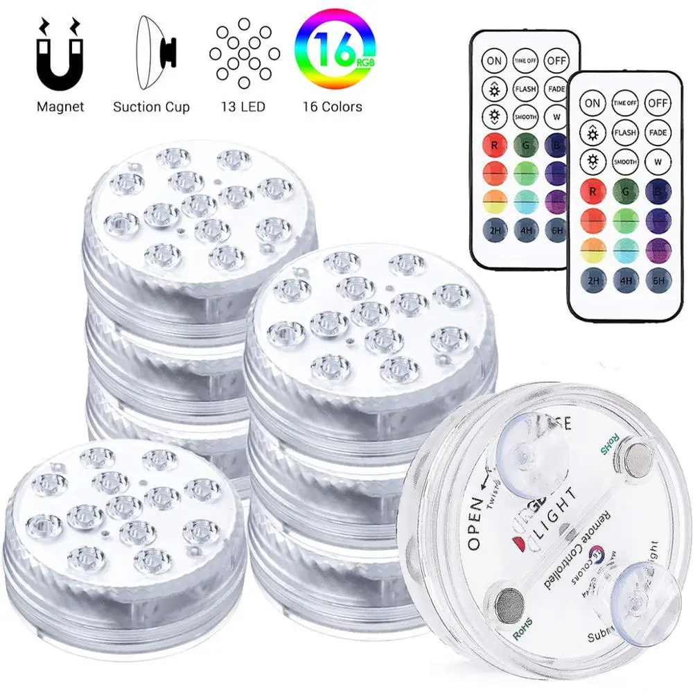 
Submersible Swimming Pool LED Light RGB Waterproof Underwater Lights Remote Control Decorative Lamp for Party 