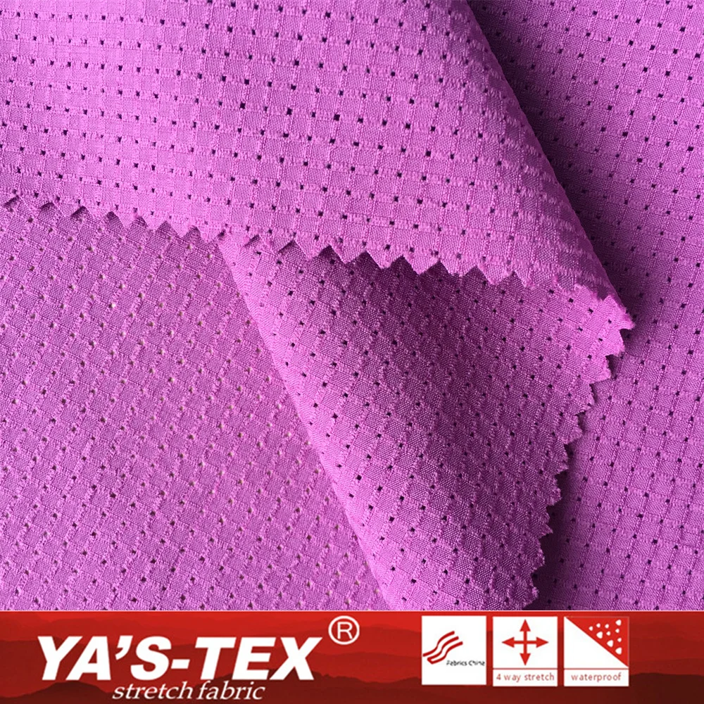 100% Polyester T400 Perforated DWR Waterproof Fabric For Clothes