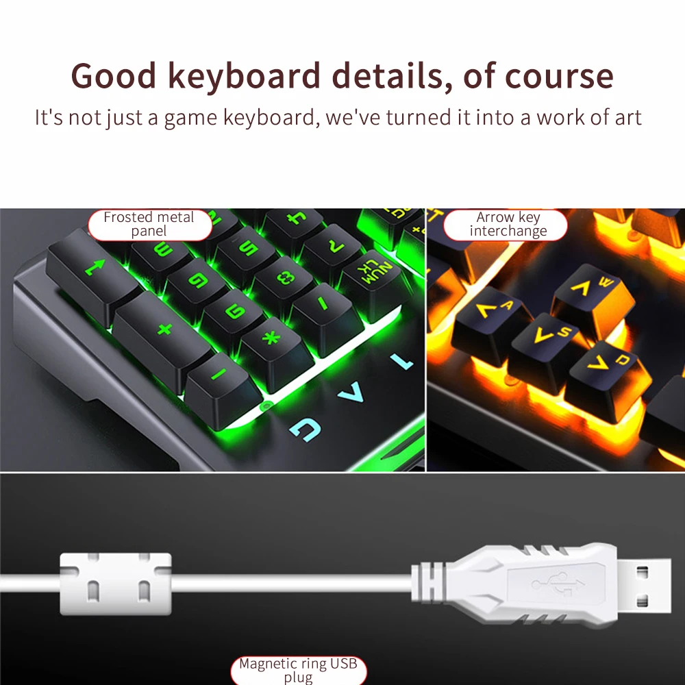 Игровая клавиатура V2 Проводная Механическая Водонепроницаемая с подсветкой RGB держатель для