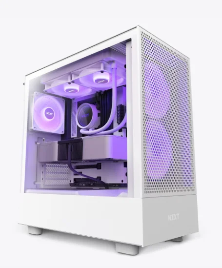 Hot Selling NZXT H5 Flow Black/white with RGB fans inside Middle Tower ATX Case Gaming Computer Case for Gaming PC