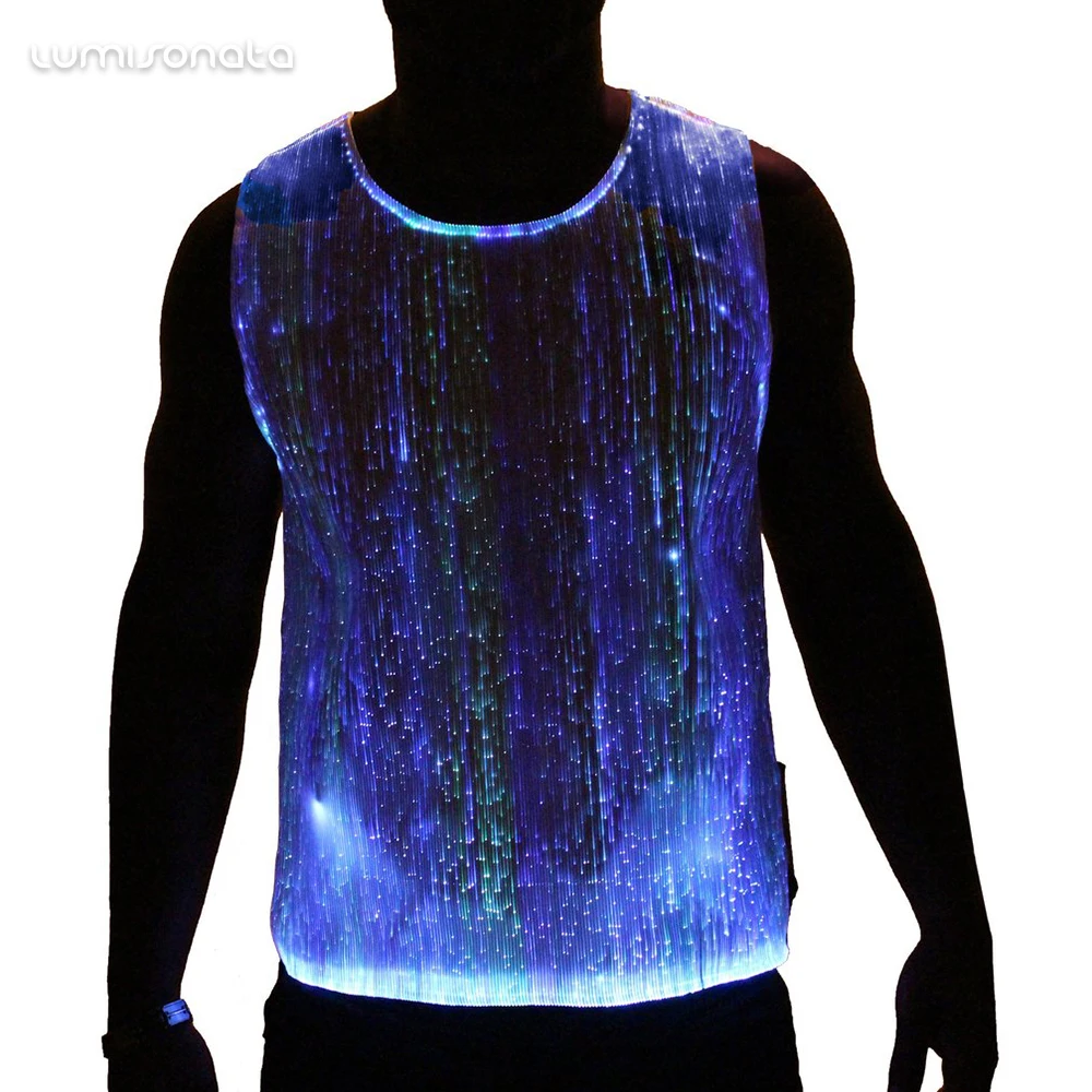 Christmas Party Dj Messsage Display Equalizer Luminous Light Up Glowing led t-shirt