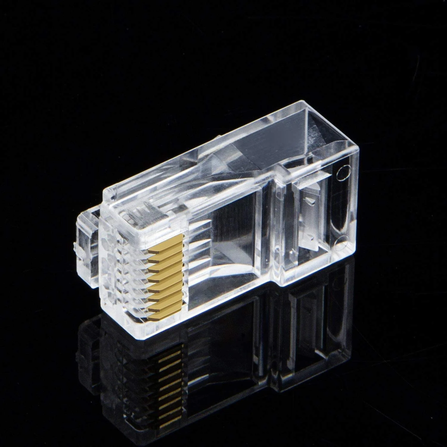 Cat6/Cat5e RJ45 Connector Ethernet Cable Crimp Transparent Connectors UTP Network Plug for Solid Wire and Standard Cable
