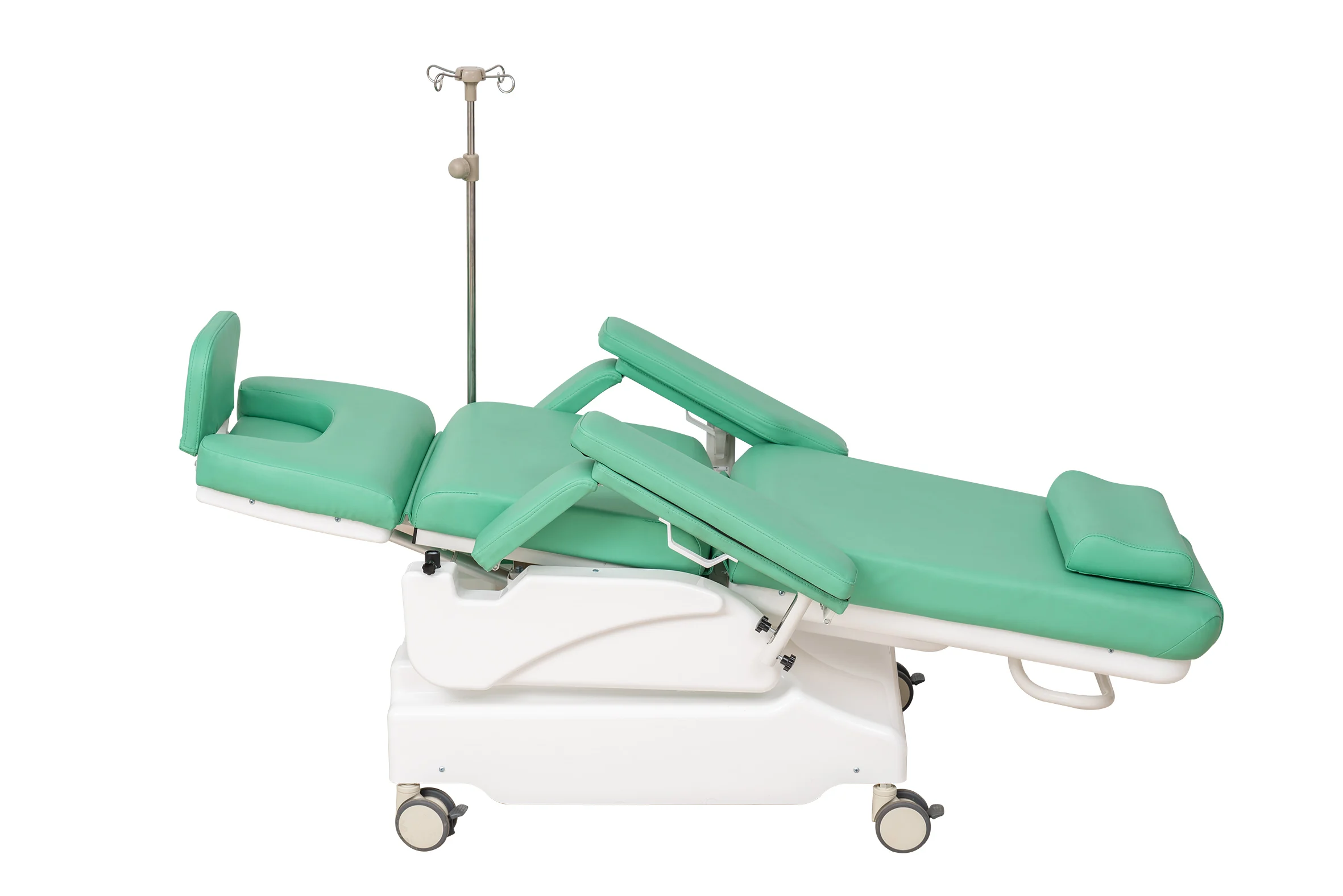 Hospital Mobile Electric Blood Donation Chair Adjustable Dialysis Chair with IV Pole for Patient