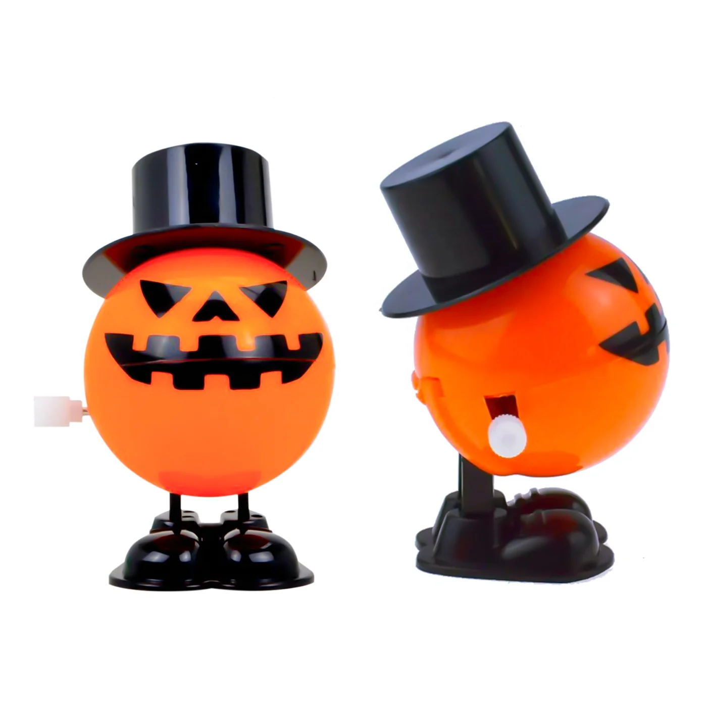 KUNYANG pumpkin design plastic ghost clockwork toy jumping toy desk topper Halloween themed pumpkin wind up toys for halloween