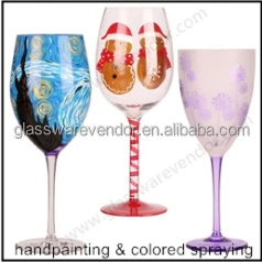 Hand painting glas goblet