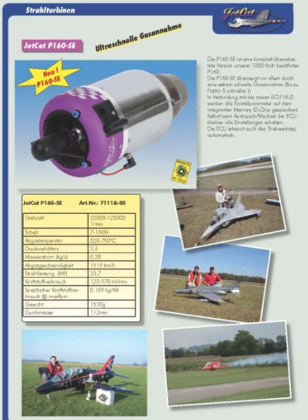 Германия JetCat P60-SE Мини Rc реактивное топливо бензиновый двигатель