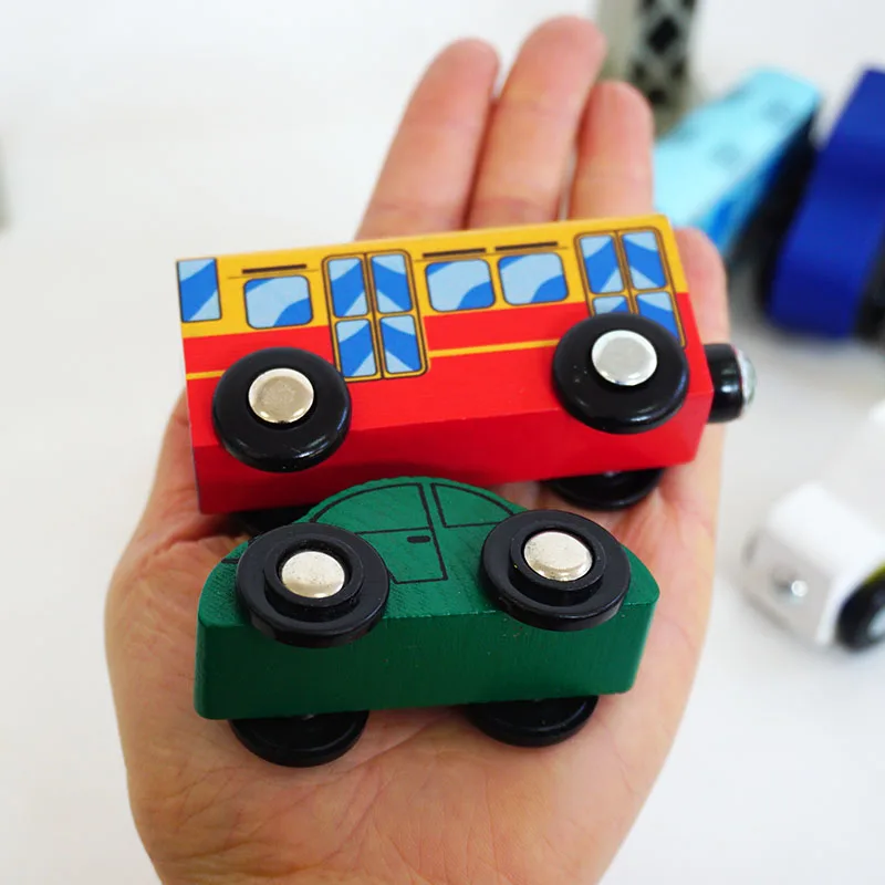 Wooden Train Tracks Compatible with  Wood Toy Railroad Set Wooden Train Cars for slot Toy