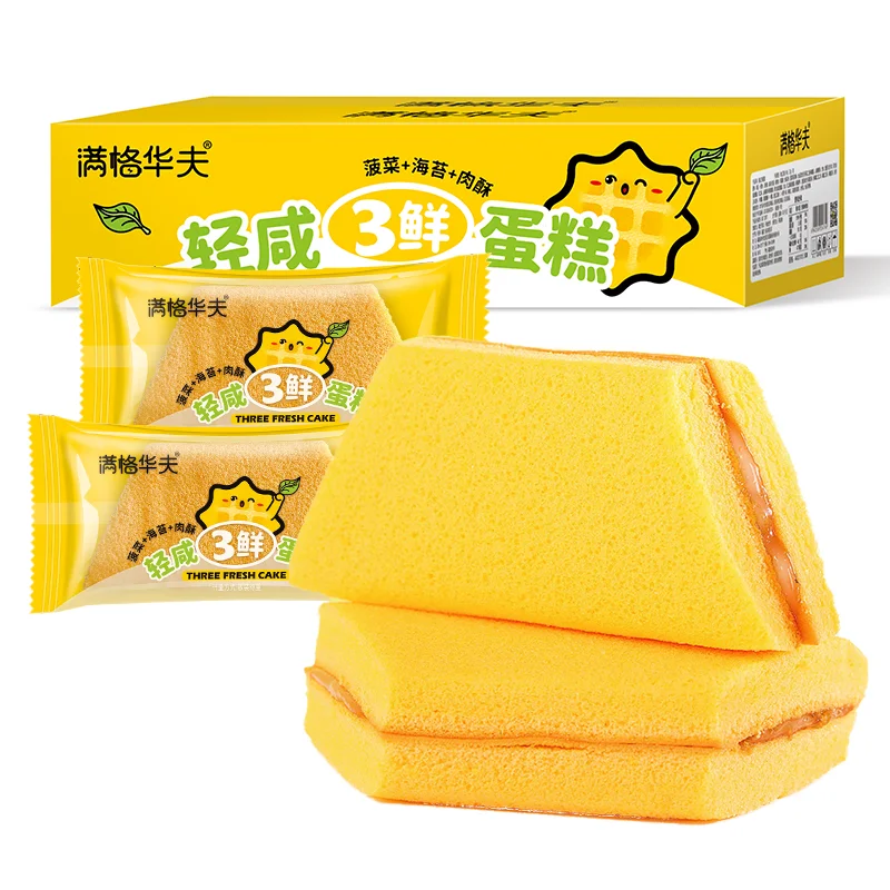 Hot Selling 400g Delicious Milk Bread Wholesale Leisure Snacks Fresh Light Salty Flavored 3 Fresh Cake
