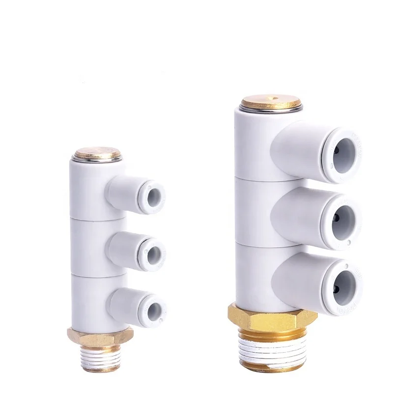 SMC type Pneumatic Pipe Fitting Triple Universal Male Elbow Tube Connector KQ2VT 04-01S