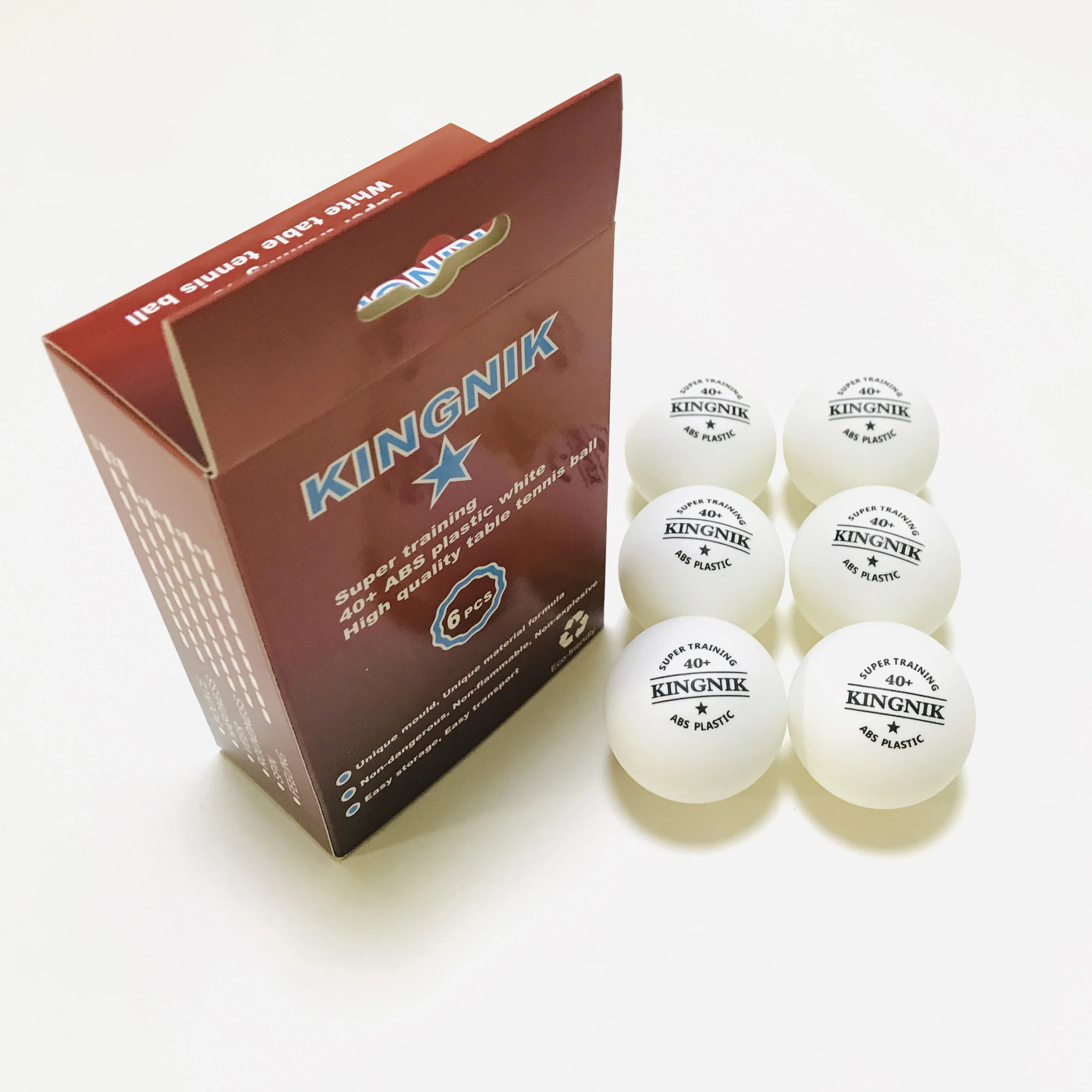 
KINGNIK 1 Star 40+ plastic white pingpong ball (6balls per box) 