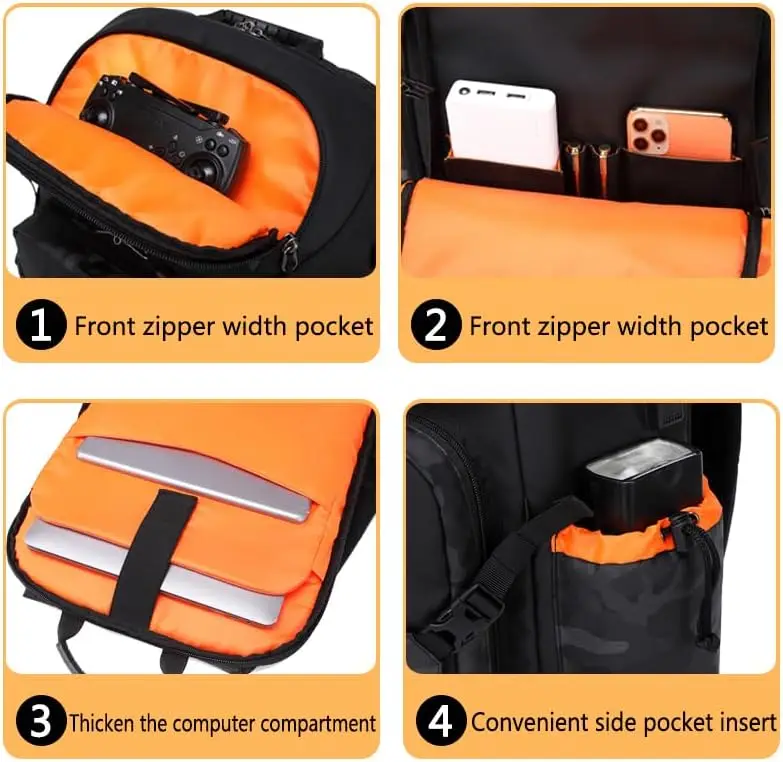 Camera Bag Professional DSLR SLR Mirrorless Camera Backpack 14 Inch Waterproof Laptop Backpack Anti-Theft Camera Case