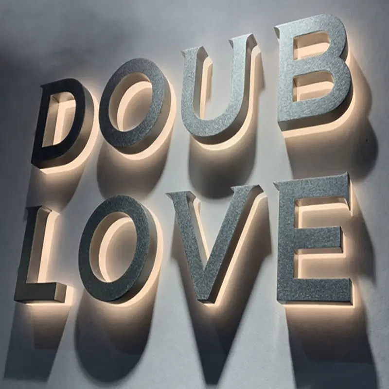  High brightness outdoor 3D led Stainless Steel Backlit letter