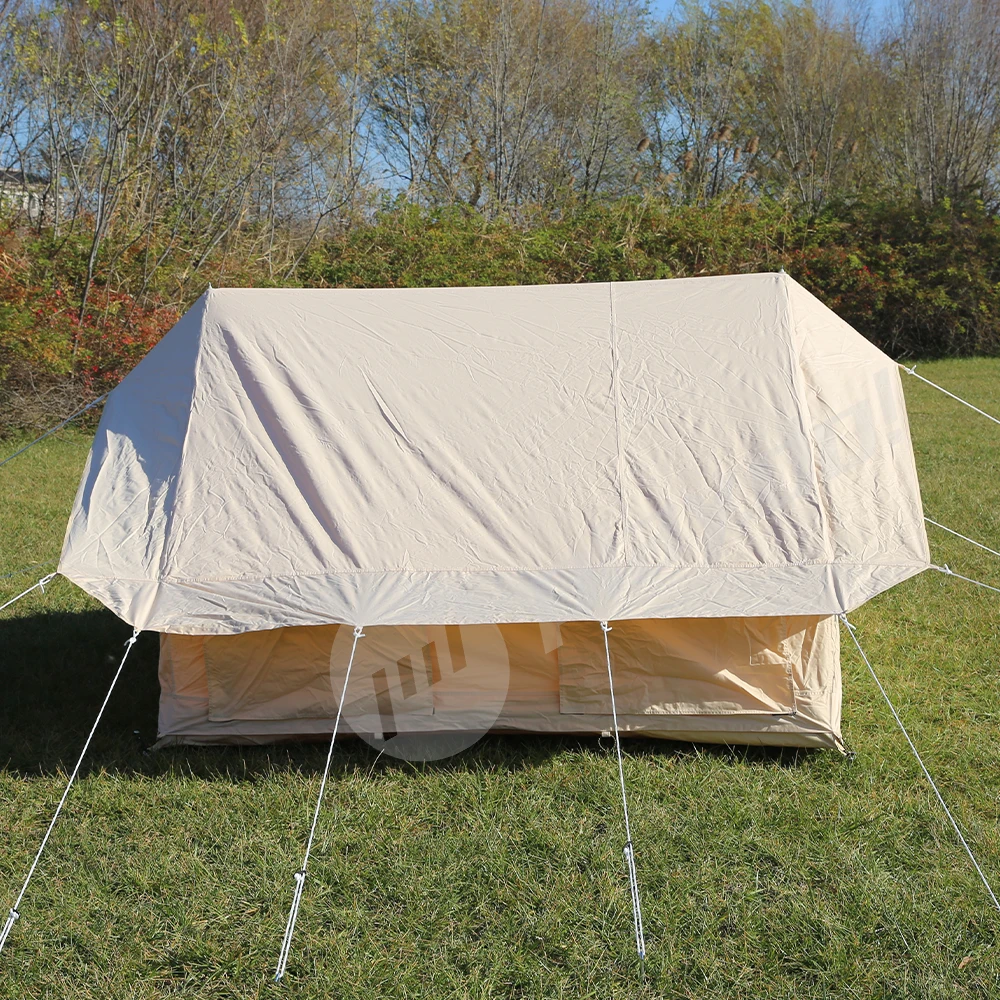 Unistrengh Waterproof outdoor cotton canvas family glamping cabin bell tent luxury tente-camping safari