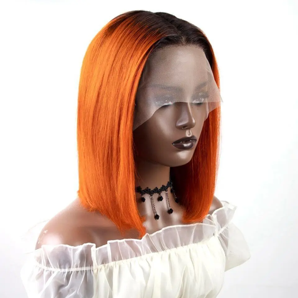 Bob Wigs Human Hair Highlight Color 13X4 Lace Frontal Wigs Wholesale Price for Extensions