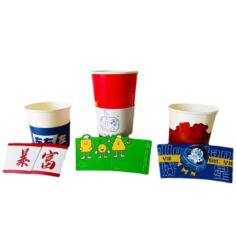 Recycle Paper Coffee Cups 12 Oz 16 oz 20 oz Hot Bubble Tea Cups With Sleeve Lids Manufacturer