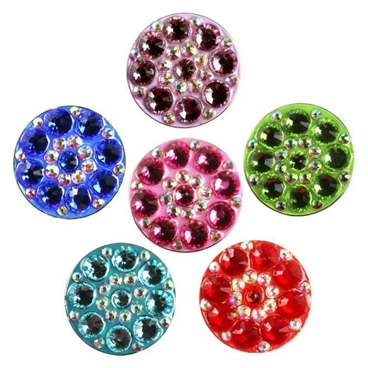 Golf Accessories Golf Ball Marker Promotional Gift Crystal Metal Golf Ball Marker