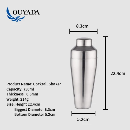 Factory Direct 750ml color plating stainless steel roll cocktail shaker