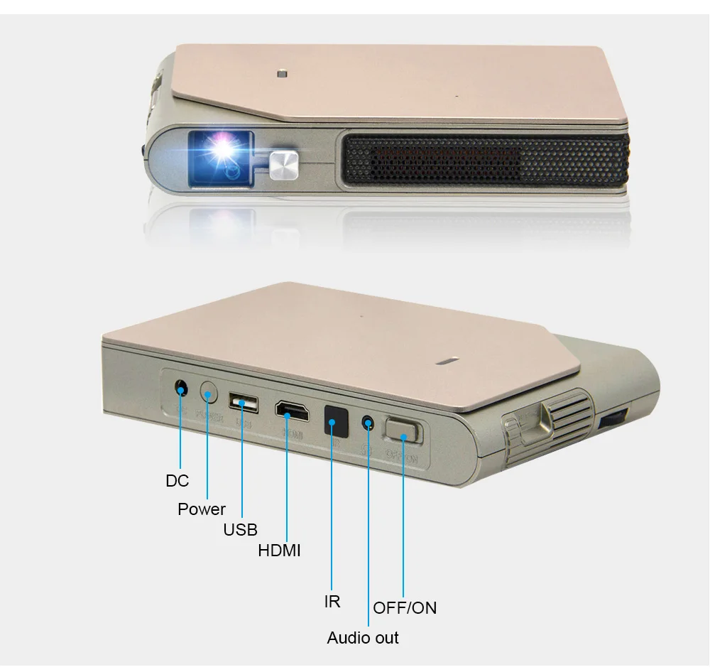 CAIWEI DLP маленький мини pico Карманный смарт-проектор для использования в помещении и на улице