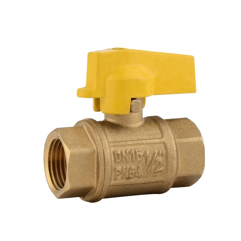 Латунный шаровой клапан | DN15 PN64 алюминиевая ручка и латунный E2-2097 стопорного клапана для водоотвода